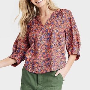 Universal thread women’s floral blouse NWT